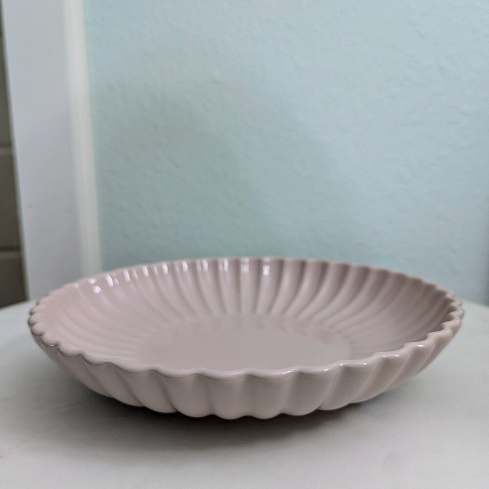 H&M Pink Fluted Stoneware Pasta/Salad Plate *
